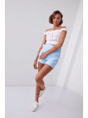 Glatte High-Waist-Shorts blau 50400 – Online-Shop – Boutique